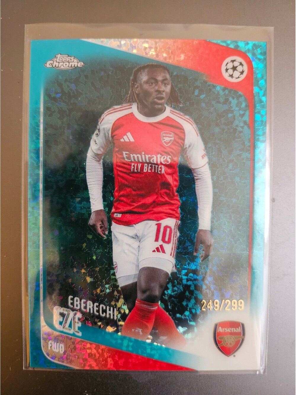 Eberechi Eze [Teal Refractor] #11 - 2025 Topps Premier Soccer League No./299